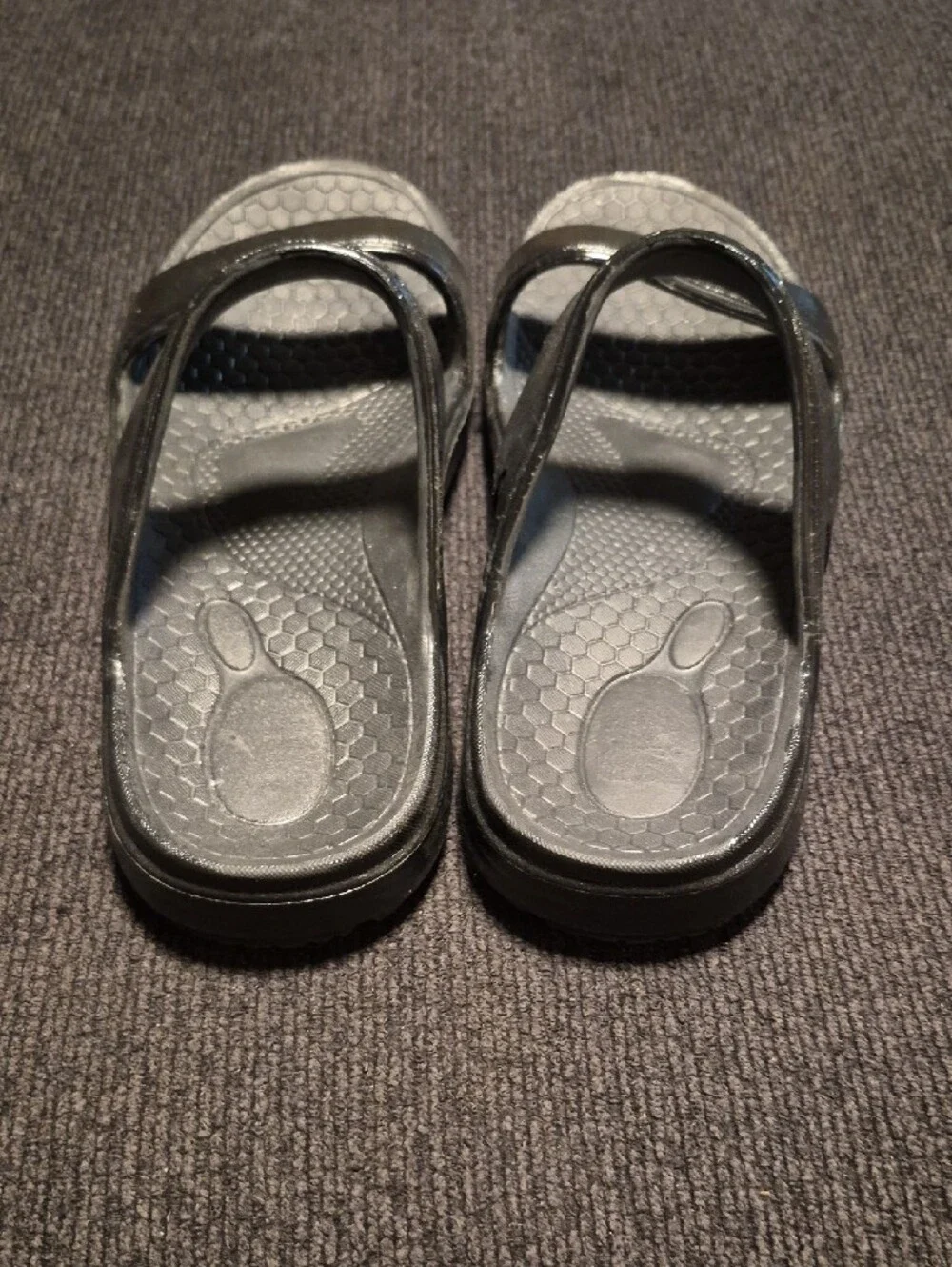 Women’s Black Dual-Strap Slide Sandals